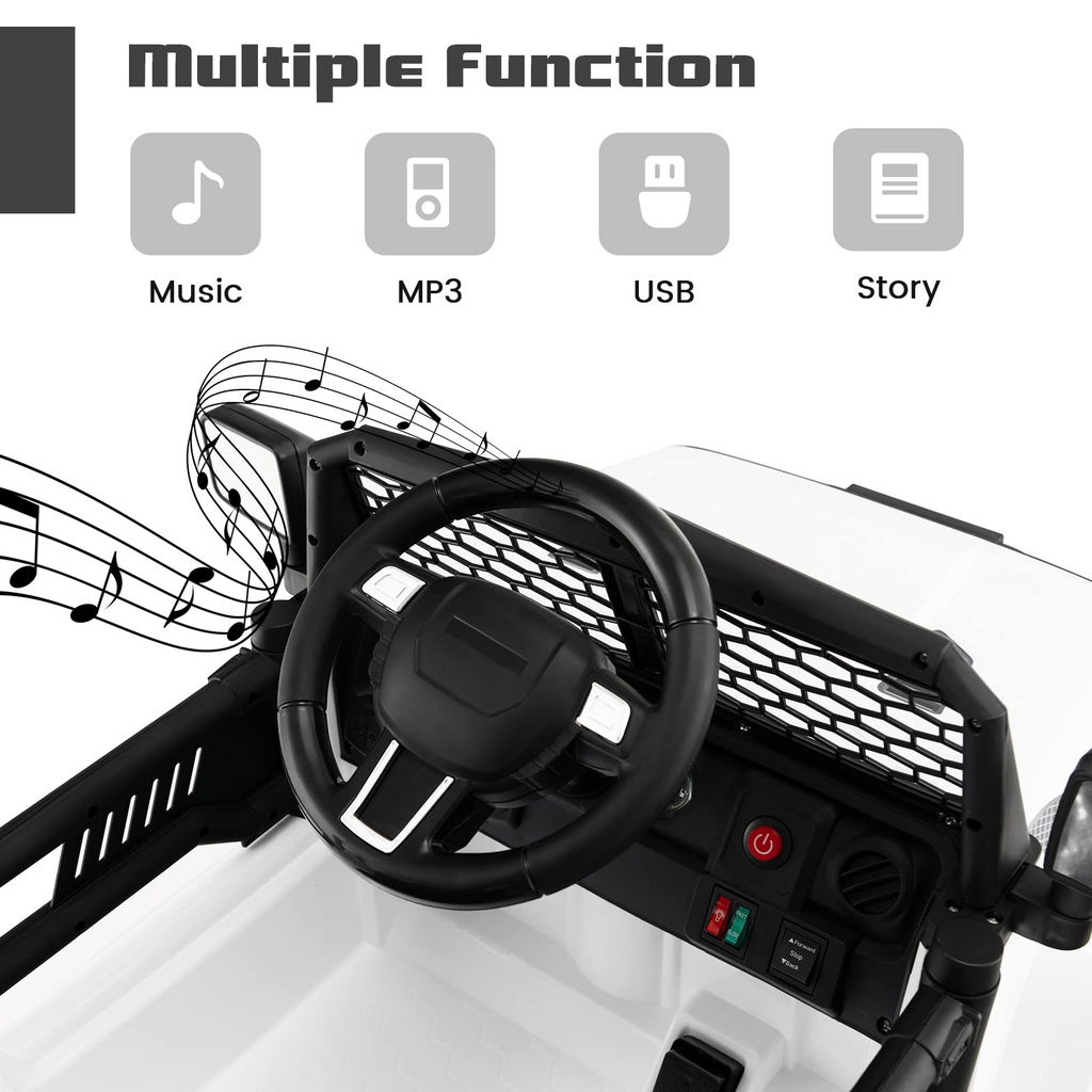 12V Electric Vehicle Car with Remote Control, Toddlers Battery Powered Toy with 2 Speeds, Spring Suspension OLAKIDS