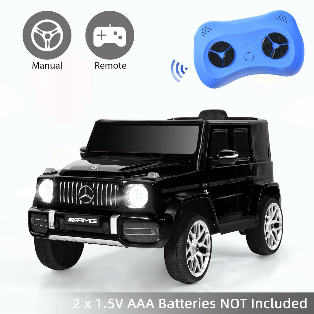 OLAKIDS 12V Kids Ride On Car, Licensed Mercedes Benz G63 Electric Vehicle with Remote Control, Double Open Doors, Music, Bluetooth, 2 Speeds, Wheels Suspension, Battery Powered Driving Toy OLAKIDS