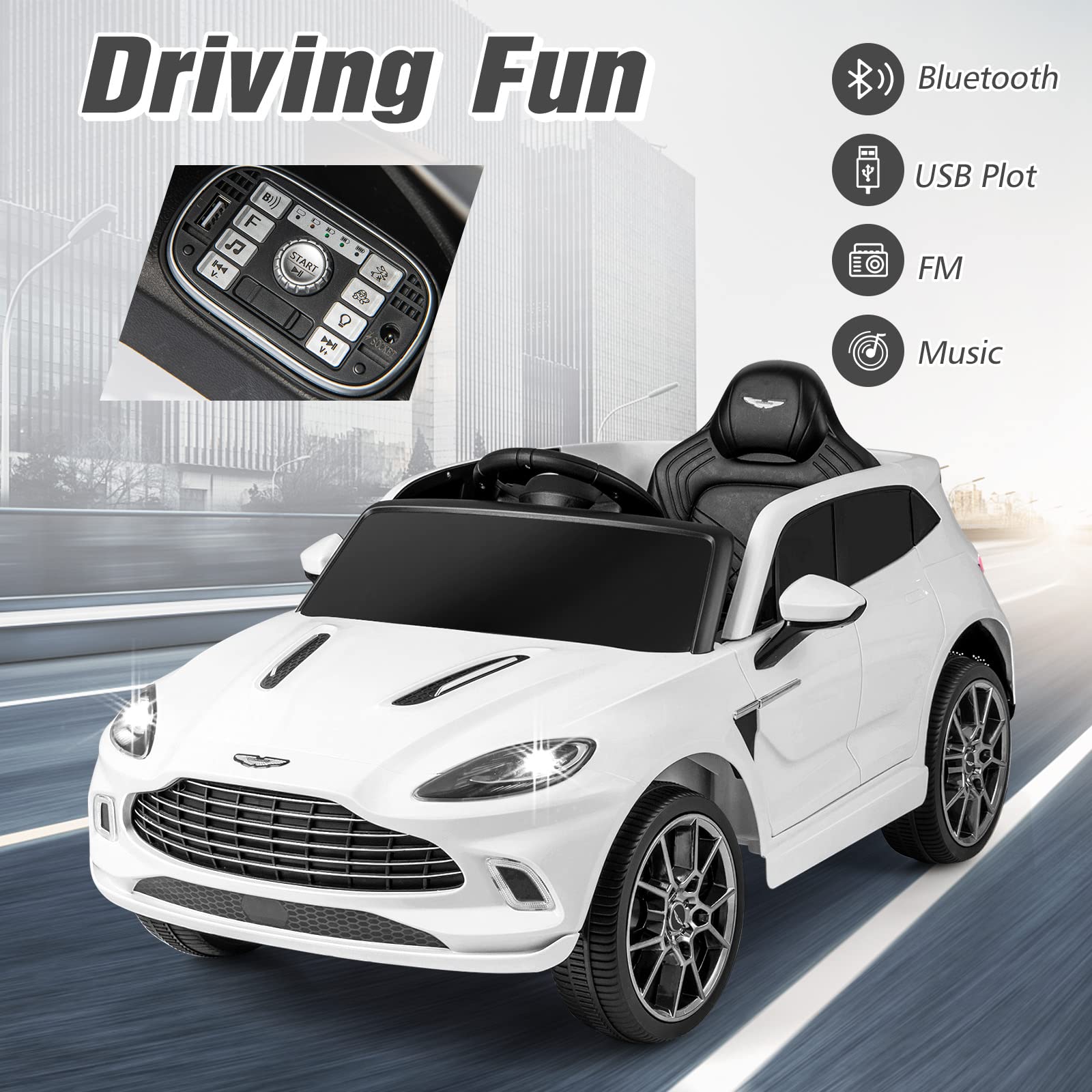 OLAKIDS Licensed Kids Ride on Car, 12V Electric Vehicle with Remote Control