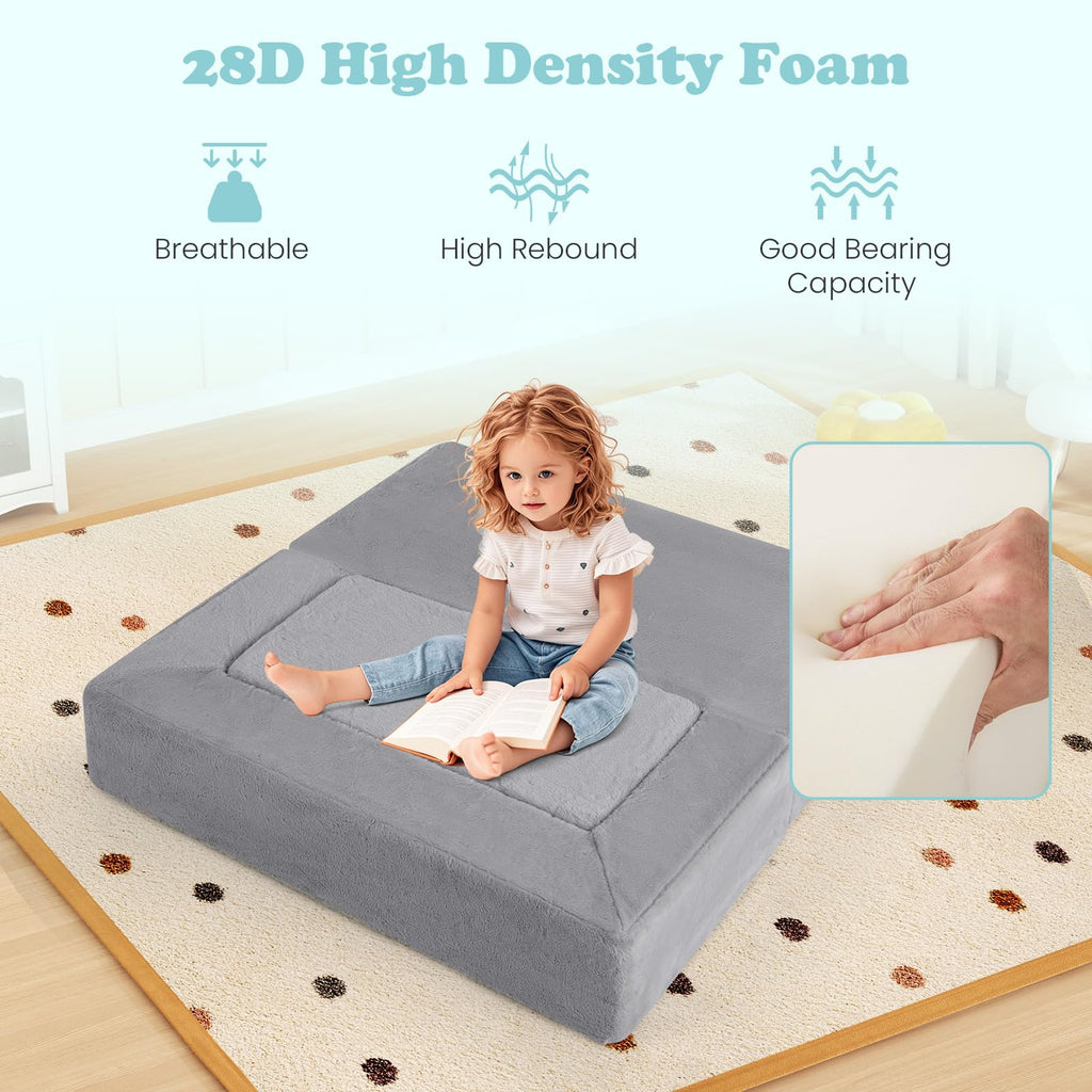OLAKIDS Modular Kids Play Couch, Toddler Sectional Fort Building Sofa