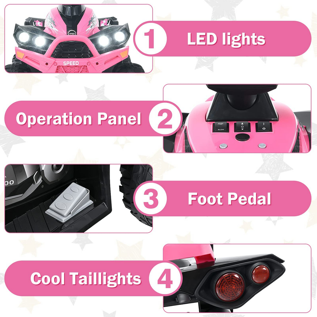 OLAKIDS Ride On ATV, 12V 4 Wheeler Battery Powered Toy Car for Toddlers OLAKIDS