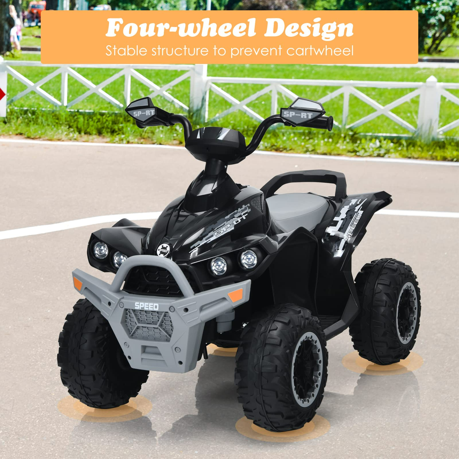 OLAKIDS Ride On ATV, 12V 4 Wheeler Battery Powered Toy Car for Toddlers OLAKIDS