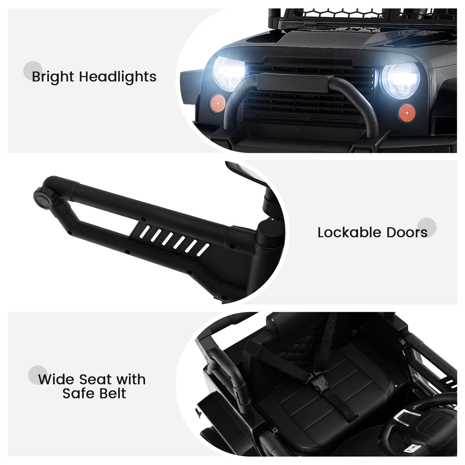 12V Electric Vehicle Car with Remote Control, Toddlers Battery Powered Toy with 2 Speeds, Spring Suspension OLAKIDS