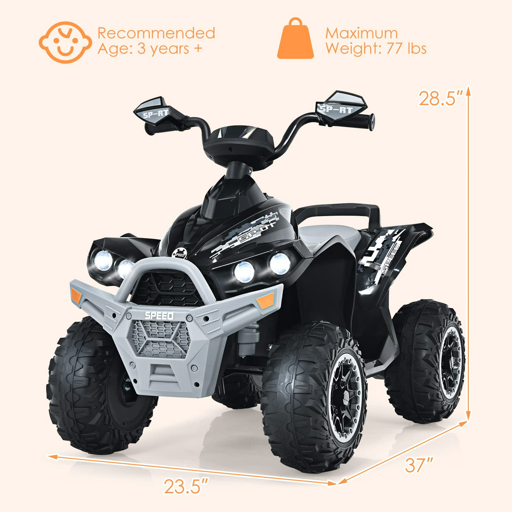 OLAKIDS Ride On ATV, 12V 4 Wheeler Battery Powered Toy Car for Toddlers OLAKIDS