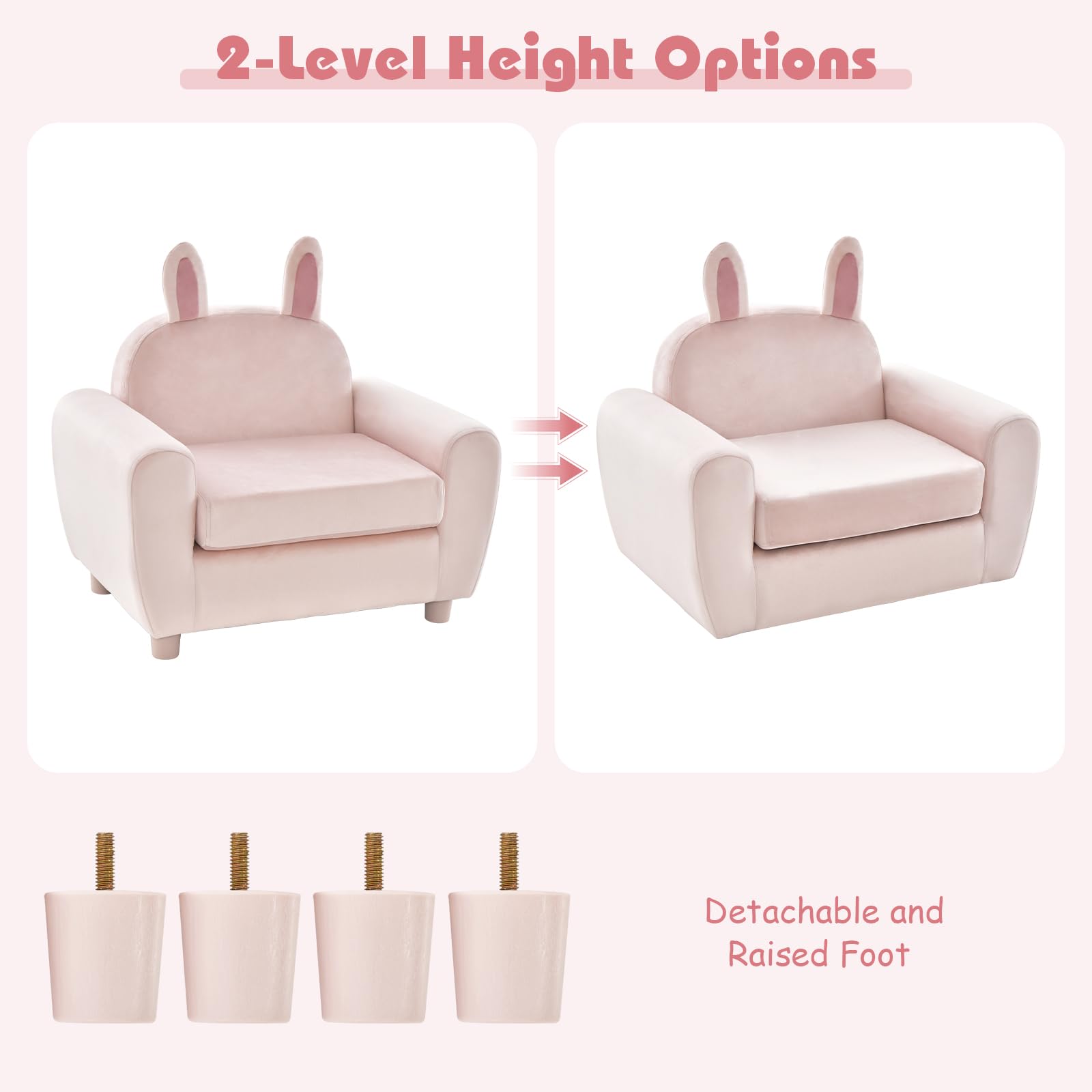 OLAKIDS Kids Sofa, Children Armrest Chair with Sturdy Wood Construction and Dutch Velvet