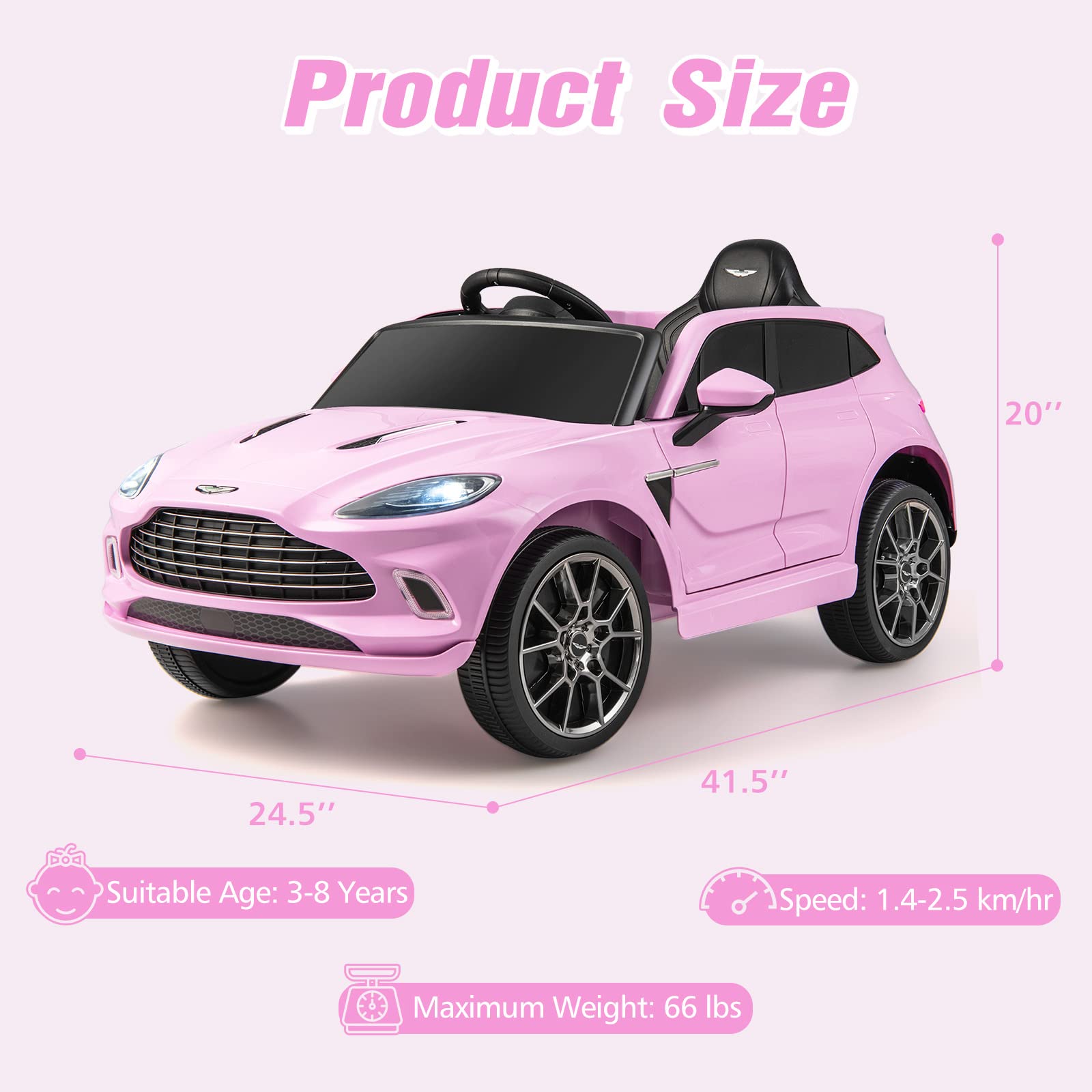 OLAKIDS Licensed Kids Ride on Car, 12V Electric Vehicle with Remote Control