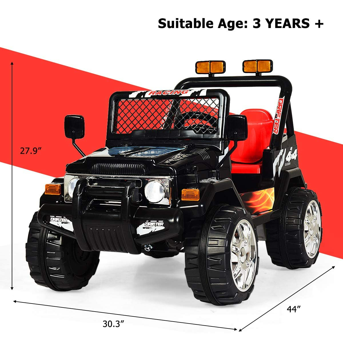 OLAKIDS Kids Ride on Car Truck with Remote Control,12V Battery Powered Electric Cars for Kids w/3 Speeds OLAKIDS