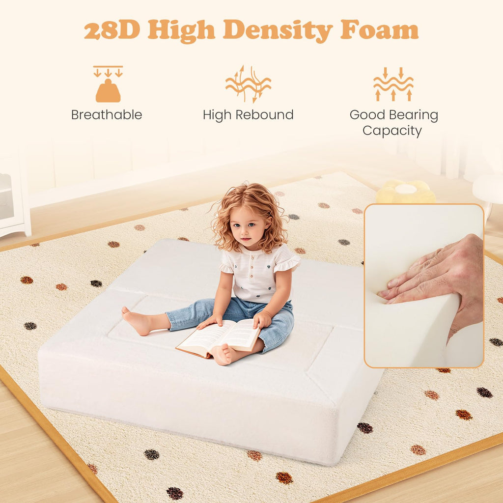 OLAKIDS Modular Kids Play Couch, Toddler Sectional Fort Building Sofa
