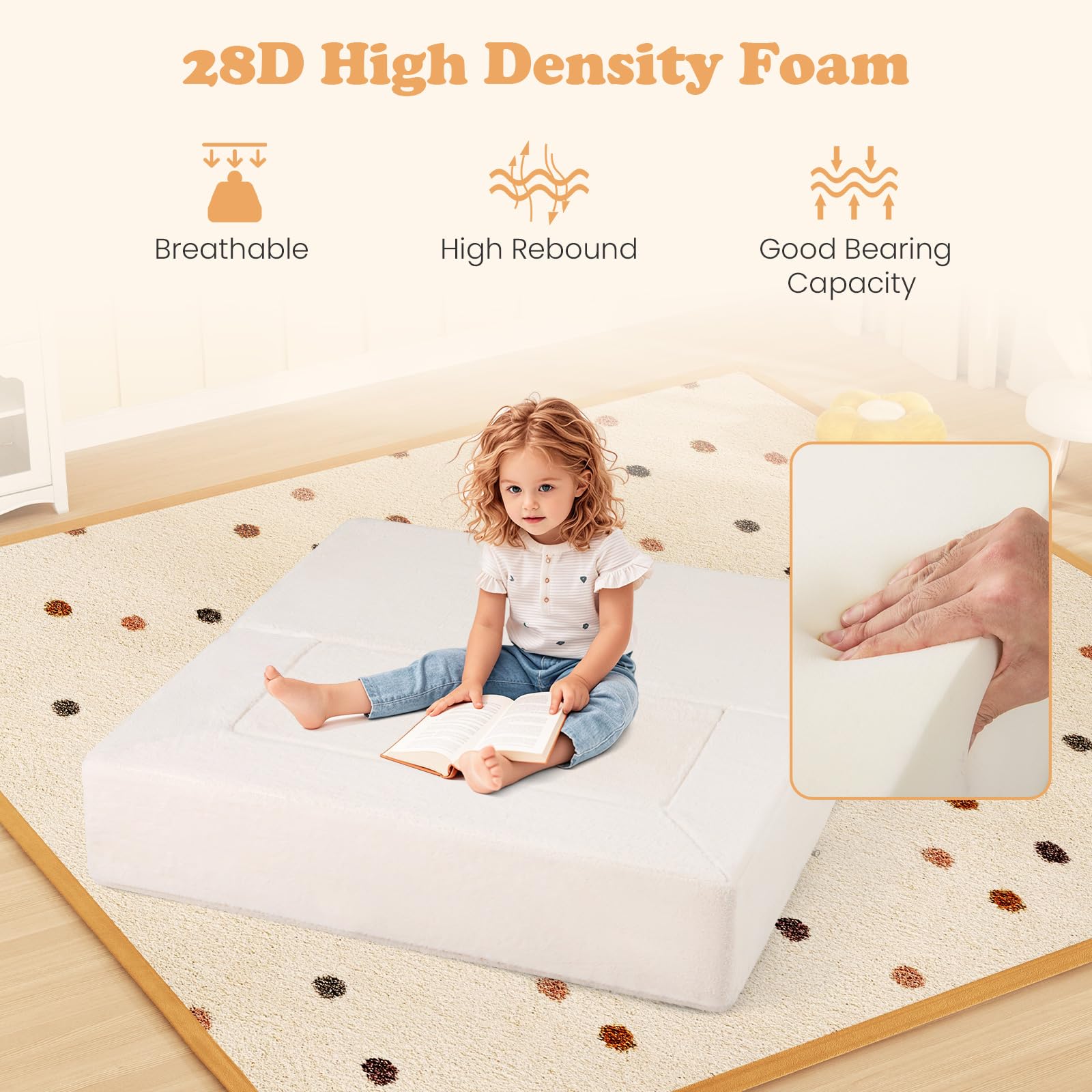 OLAKIDS Modular Kids Play Couch, Toddler Sectional Fort Building Sofa