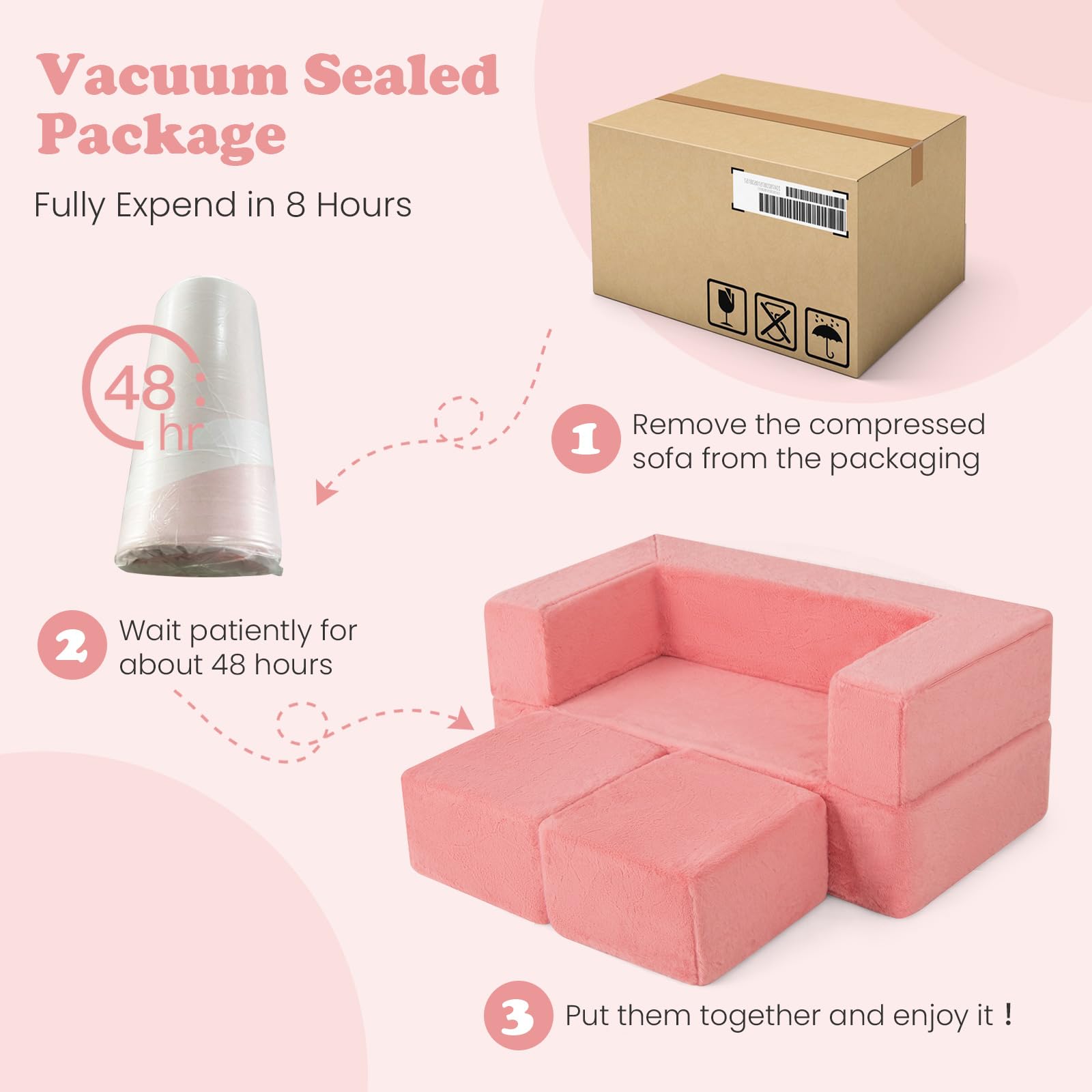 OLAKIDS Modular Kids Play Couch, Toddler Sectional Fort Building Sofa