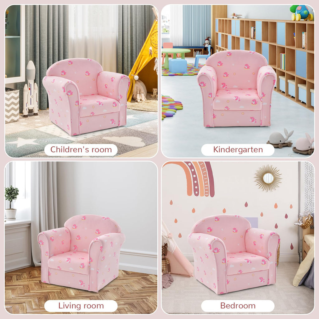 OLAKIDS Kids Sofa, Toddler Armchair Chair with Sturdy Wood Construction, Upholstered Children Armrest Couch