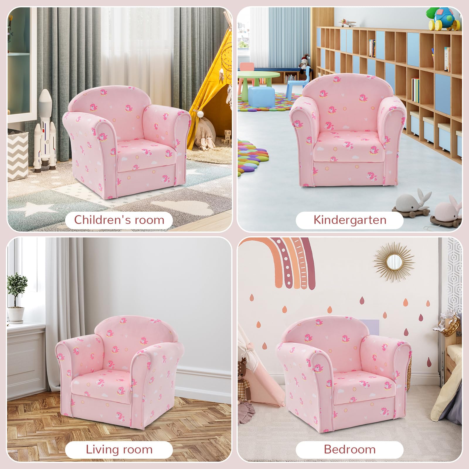 OLAKIDS Kids Sofa, Toddler Armchair Chair with Sturdy Wood Construction, Upholstered Children Armrest Couch