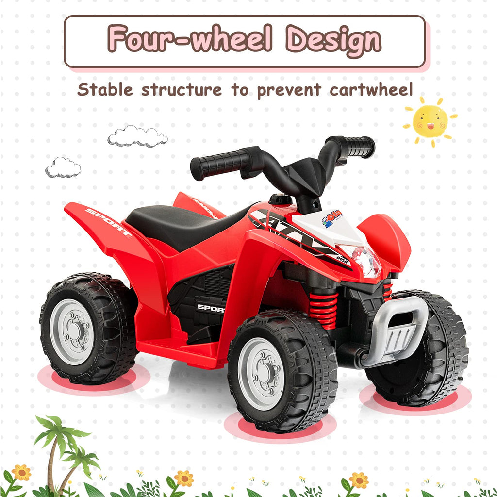 OLAKIDS Kids Ride On ATV, 6V Electric Vehicle for Toddlers, 4 Wheeler Battery Powered Motorized Quad Toy Car OLAKIDS