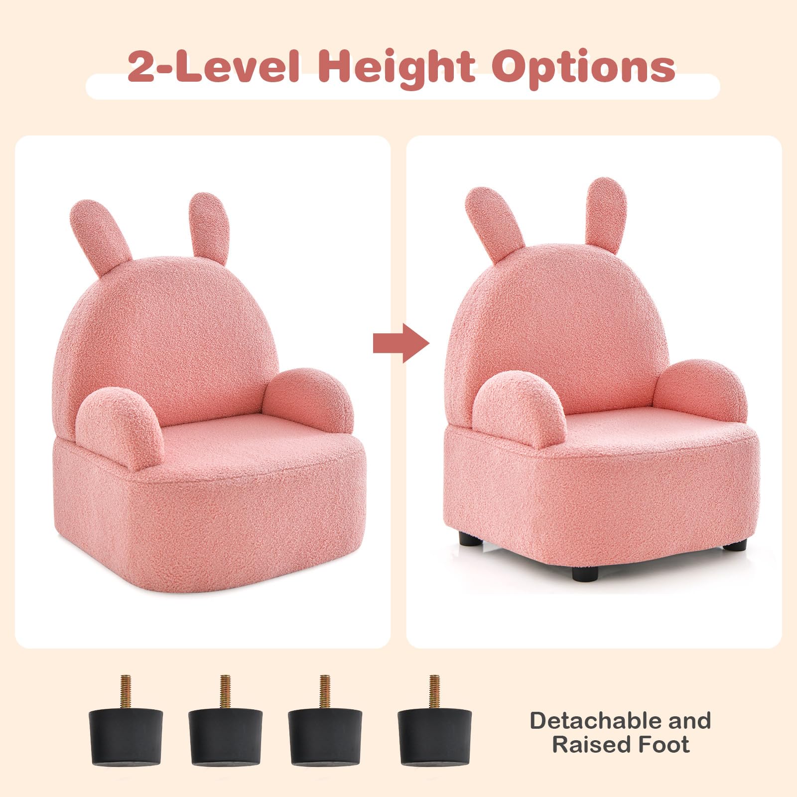 OLAKIDS Kids Sofa, Toddler Armchair Chair with Solid Sturdy Wood Construction Plush Fabric