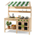 OLAKIDS Wooden Mud Kitchen, Outdoor Play Kitchen for Backyard & Garden