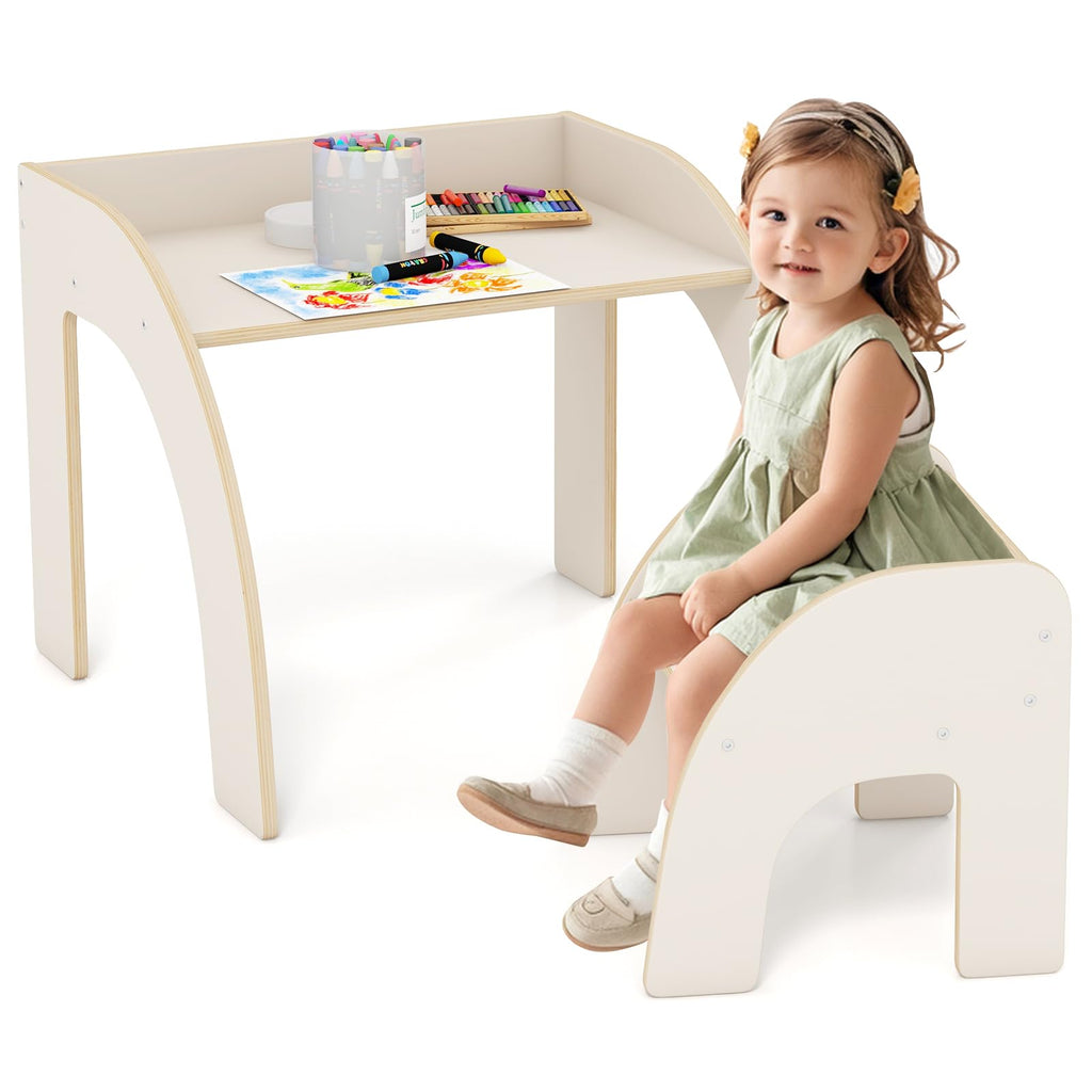 OLAKIDS Kids Table and Chair Set, Wooden Activity Table for Toddlers