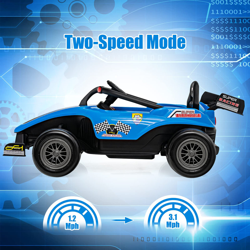 OLAKIDS ids Ride On Car, 12V F1 Racing Electric Vehicle for Toddlers with Control Remote, Battery Powered Motorized Toy with Music OLAKIDS